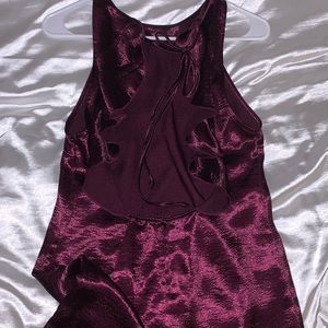 Satin open back dress